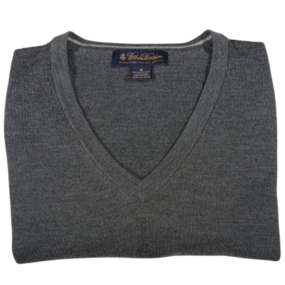 Brooks Brothers extra Italian fine Merino wool v neck sweater Medium
